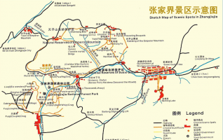 Zhangjiajie Scenic Area Map 